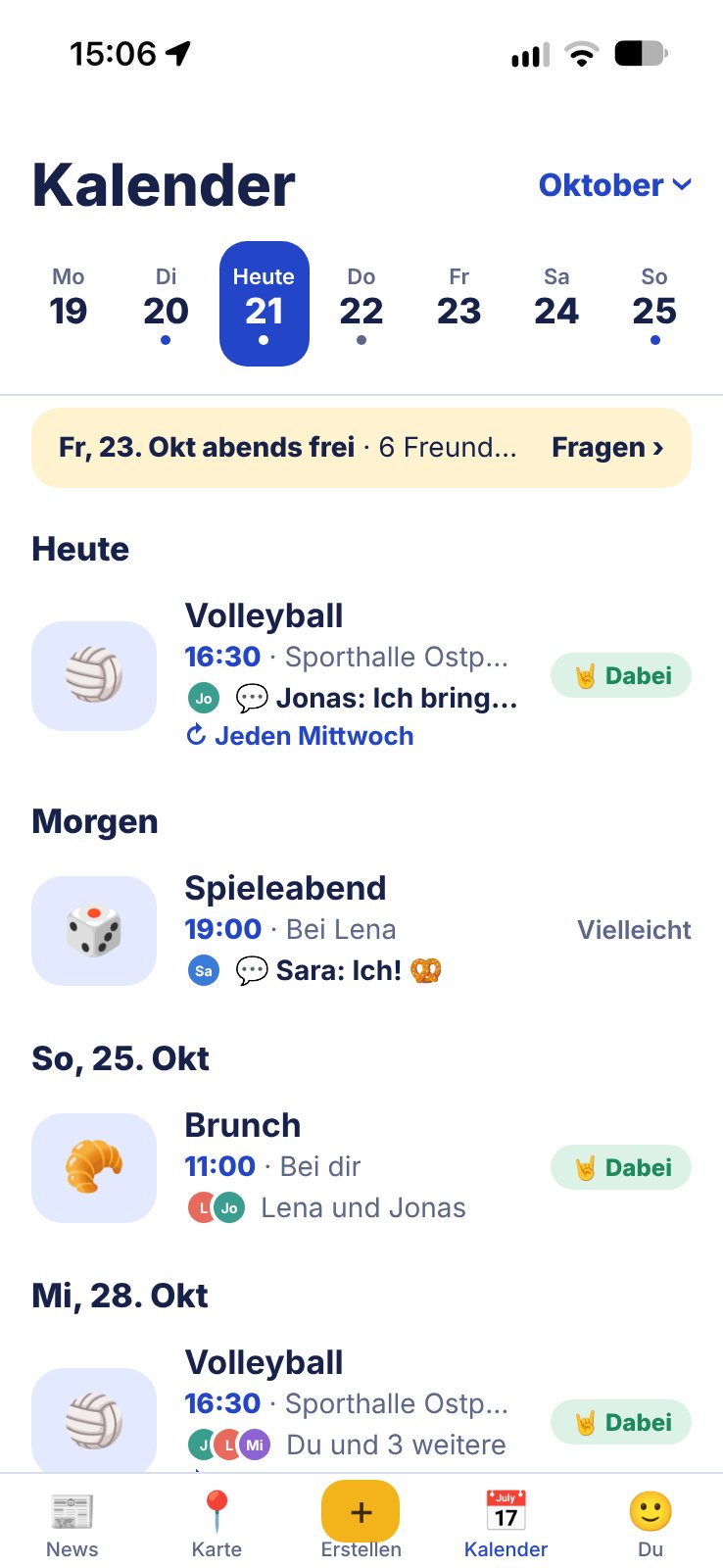 Calendar with your plans